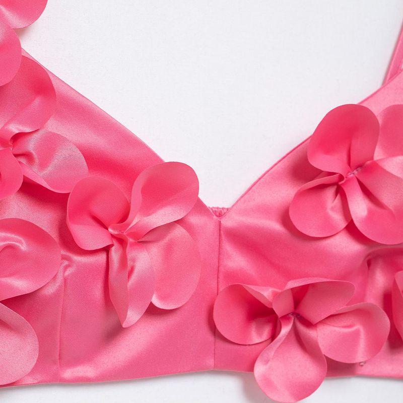 Kaslead New Women Clothes Western Style Fashion Simple Two-Color Floral Flower Solid Set