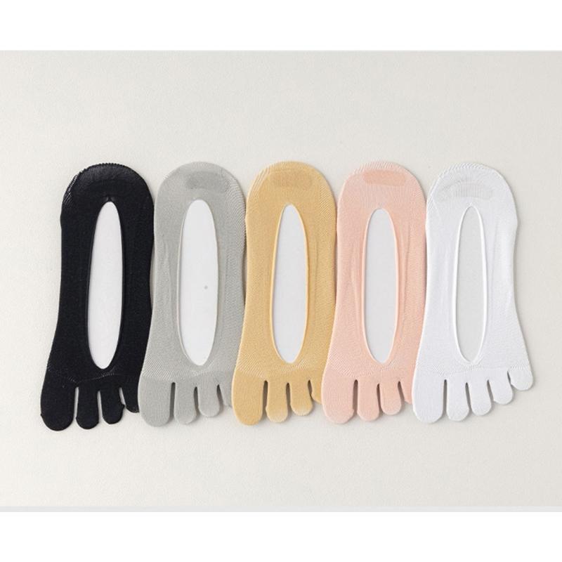 Women's No Show Toe Socks Invisible Low Cut Liner Socks with Toes Separated for Athletic Running Five Finger Socks