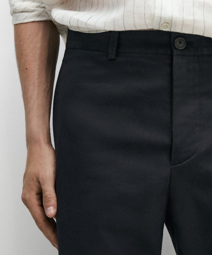 Masimodutti Slim Fit Textured Pants