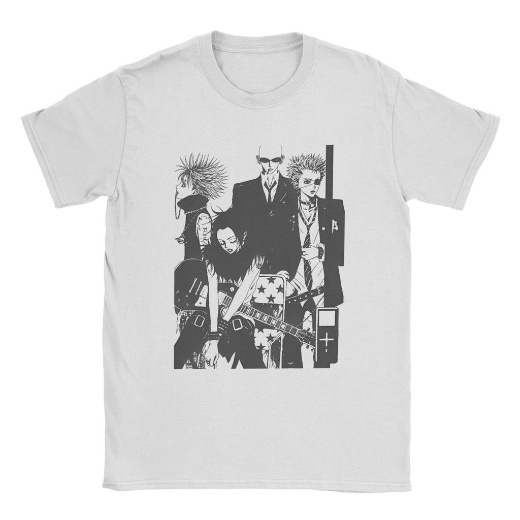 Men's Nana Anime T Shirts Ai Yazawa's Girl Comics Pure Cotton Clothes Funny Short Sleeve Crew Neck Tees Plus Size T-Shirt