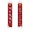 2 Pieces Couplets Christmas Porch Front Door Hanging Banners Outdoor Flags Signs Holiday Decor for Home