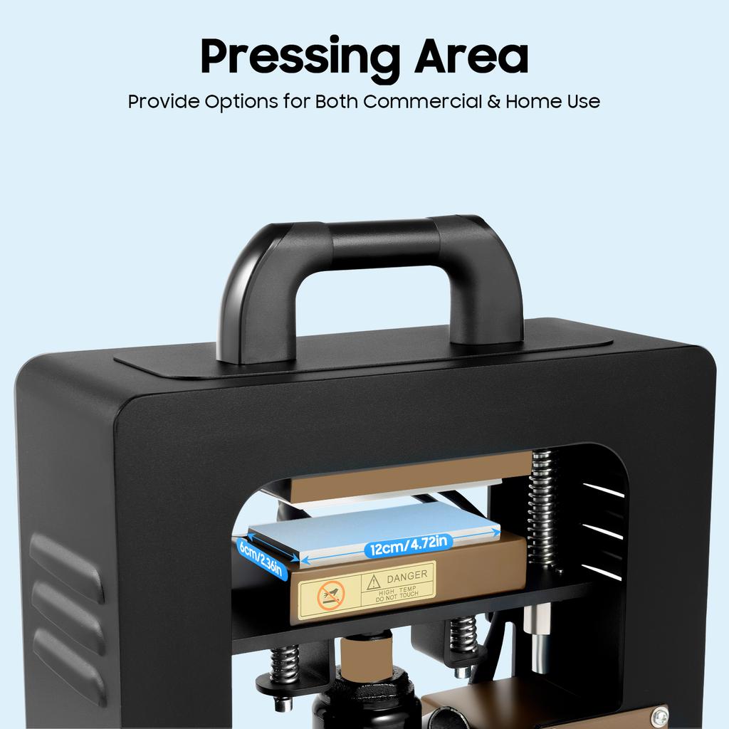 Professional 10T Heat Press Machine 900W 0-999s 0-400℉ for Oil Extraction Rosin PU Textiles DIY Home Shop Use