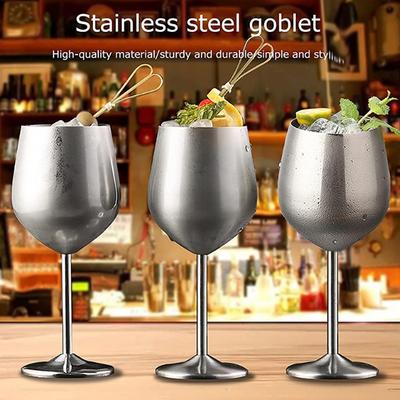500ml Roestvrijstalen Kelk Rode Wijn Cocktailglas Onbreekbaar Metaal Lang Champagneglas Bar Ktv Europese Stijl Kelkglas