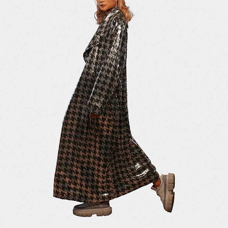 Adidas Originals X Ivy Park Vlčí zub Flitrový Dlouhý Kabát Dámský Kabát Modrý HC5954