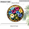 2D Flat, 1pc Morning Glory Round 7.87in Glass Suncatcher, Multicolor Morning Glory Floral Print Window Hanging Ornament, Climbing Flower Home Decor