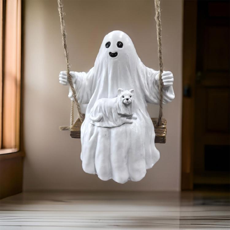 Halloween Resin Specters Swinging Charm Resin Swing Specters Figure Halloween Hanging Decors for Kids Family Enjoyment