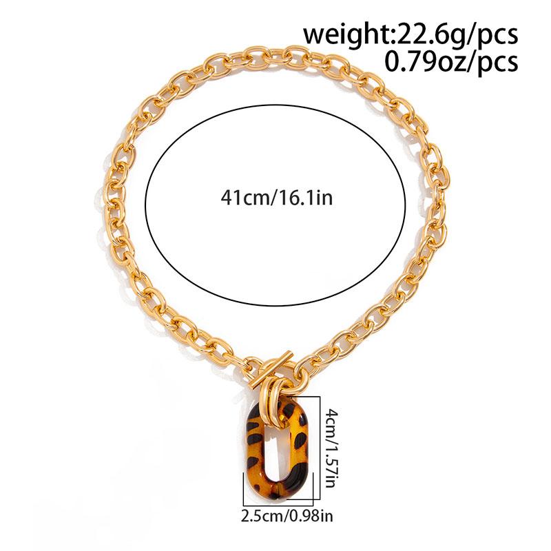 Oval Shaped Metal Necklace New Pendant Women Multiple Layered Thick Chains Fashionable Elegant Necklace Accessories Jewelry