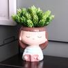 4×Head-Planter Silicone Mold Face Flower Pot Concrete Mold Girl Statue Planter Mold Face Flower Vase Epoxy Casting Mold
