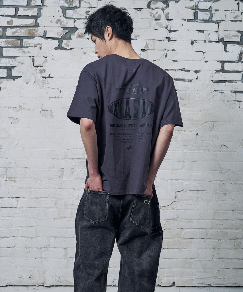 Peideu Pd State Short Sleeve T-Shirt Charcoal