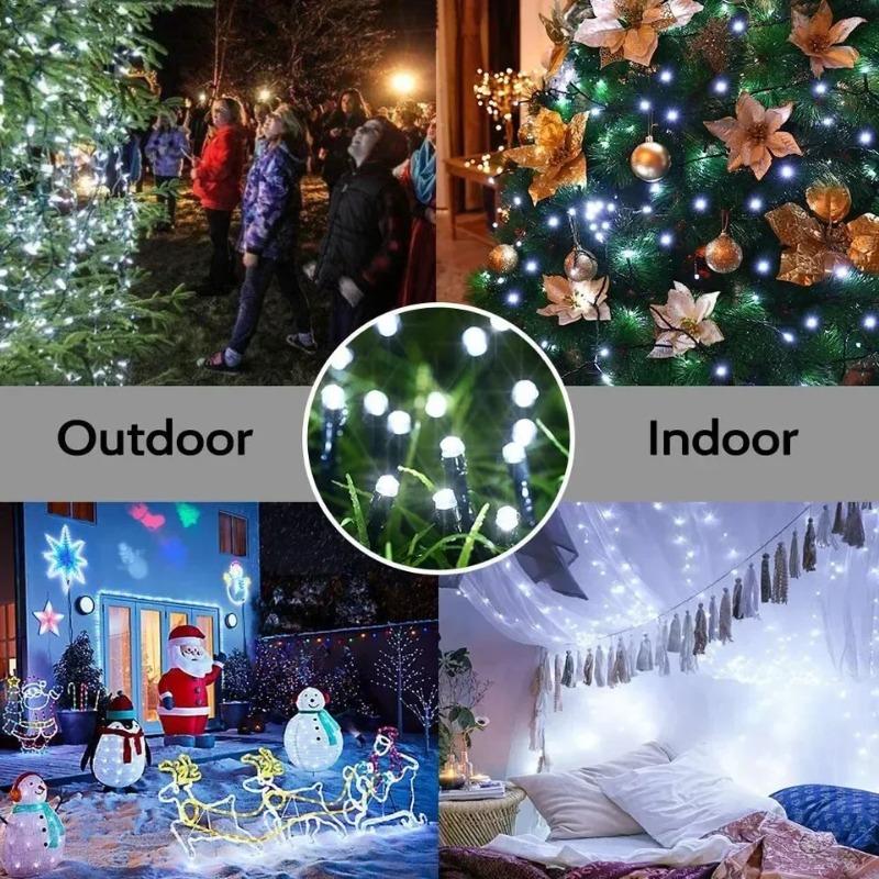 LED Solar Light String 8 Functions Outdoor Waterproof Lawn Starry Sky Christmas Garden Courtyard Decoration Atmosphere Lights