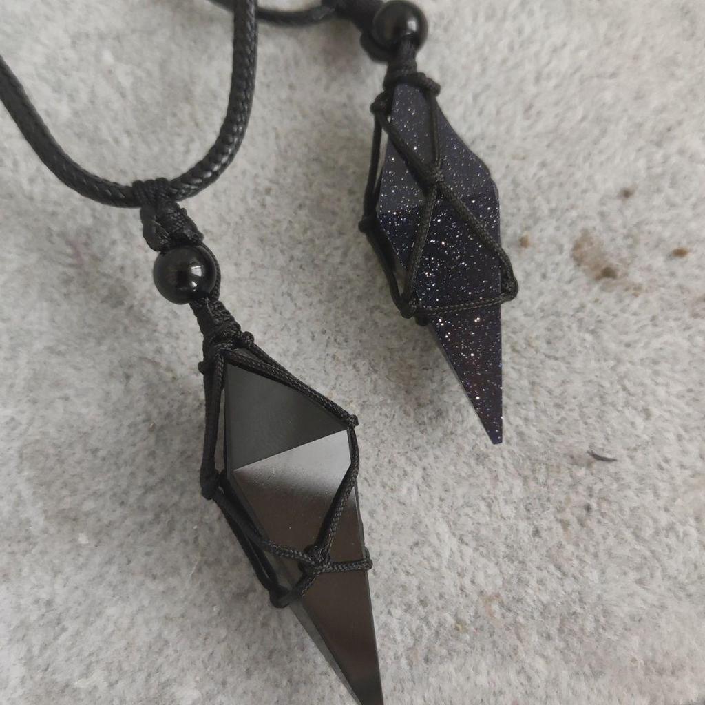 Obsidian Starry Sky Pendant Necklace - Unisex Couple Gift