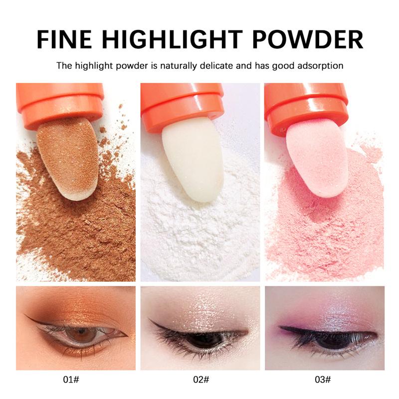 Pat Powder Naturlig lysende kragebein Highlighter Powder Cheek Highlighter Løst pulver