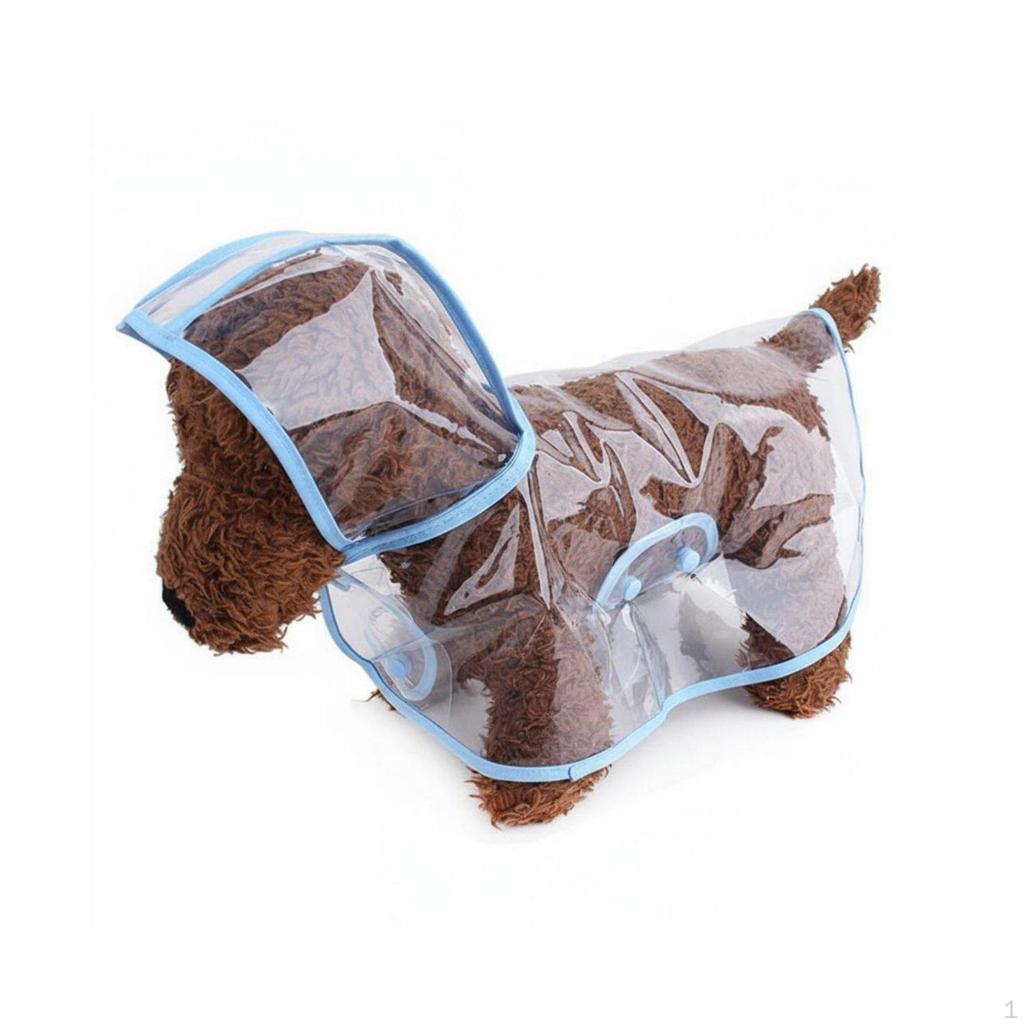 Transparent Dog Raincoat Waterproof Clear Rain Jacket Easy to Wear Pet Cape for Dogs,
