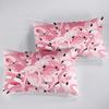 Pink Flamingo Pattern Bed Hat Three-Piece Digital Printing Bedding Bed Hat Three-Piece Set Children And Adults