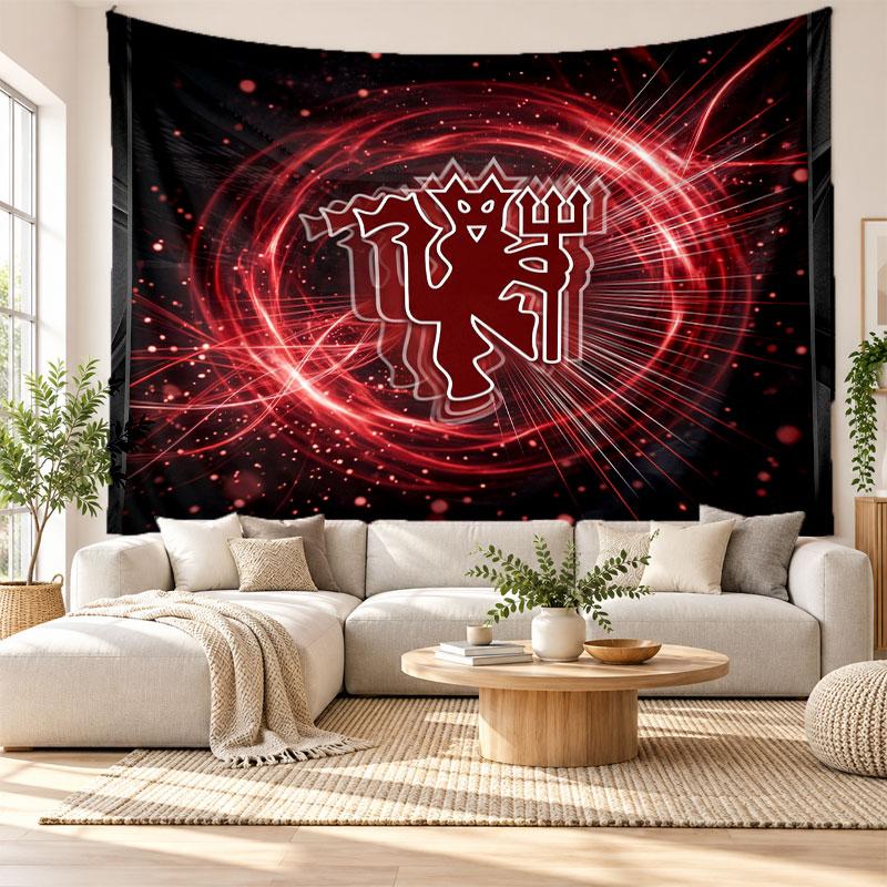 Manchester United Wall Tapestry, Soft Fabric Wall Hanging, Decorative Backdrop For Bedroom Home Wall Art