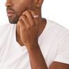 Diesel Men's Red Lacquer and Silver Stainless Steel Logo Signet Ring (Model: DX1444040), Size 10, Stainless Steel, No Jewels