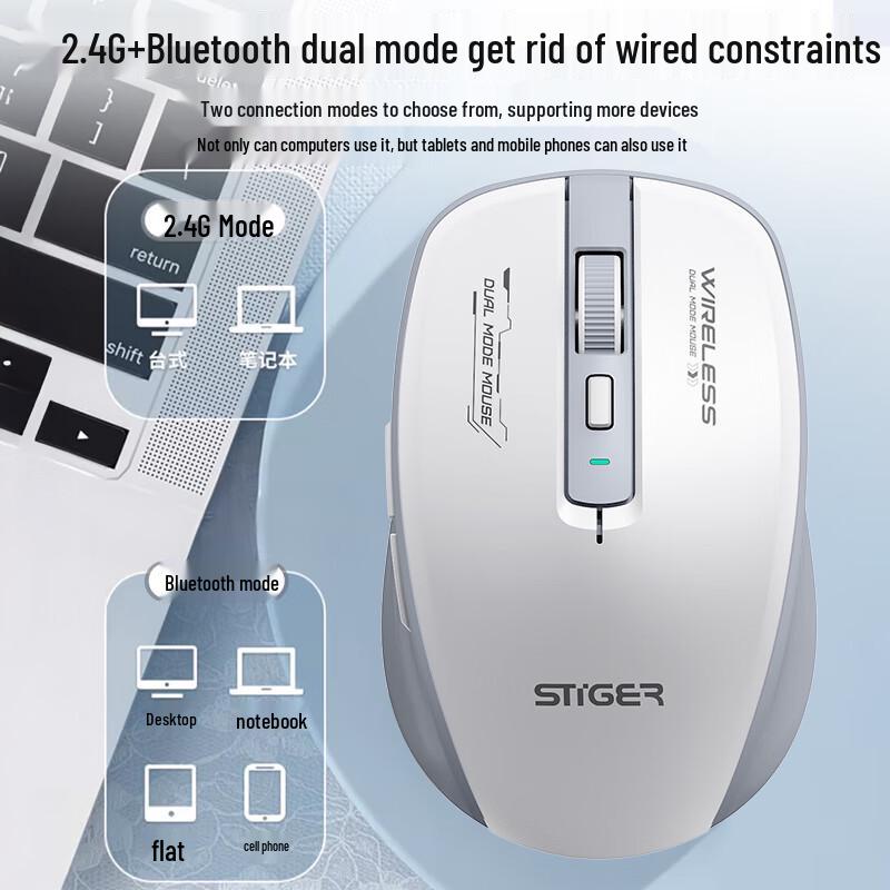 Stiger Multi-Mode Wireless Rechargeable Silent Mouse
