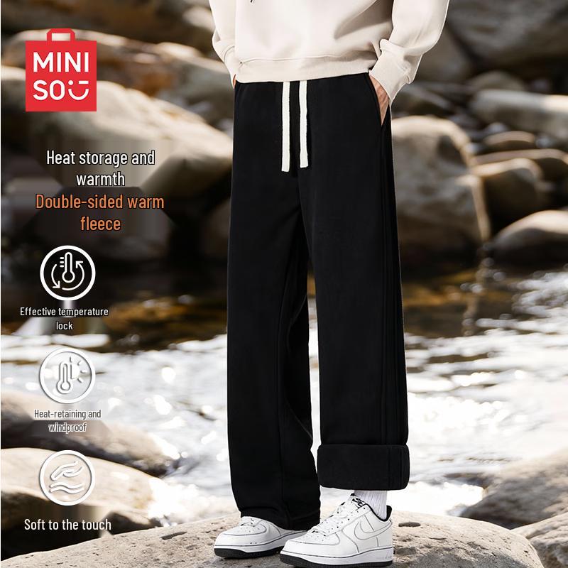 

MINISO Men s Winter Double-Sided Fleece Casual Pants 3XL