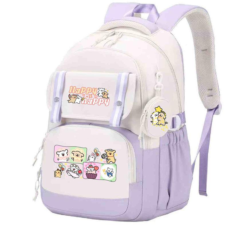 Line puppy cute college style schoolbag large capacity foreign trade campus junior high school students versatile children's backpack