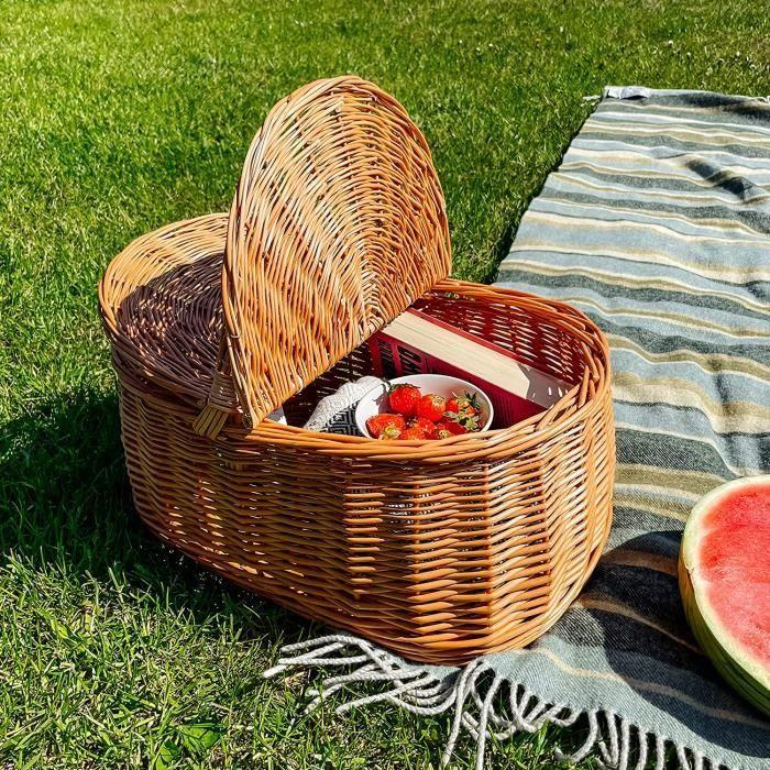 Panier de Pique-Nique - Creative Home - Marron - 45 x 30 x 38 cm - Artisanal - Polyvalent