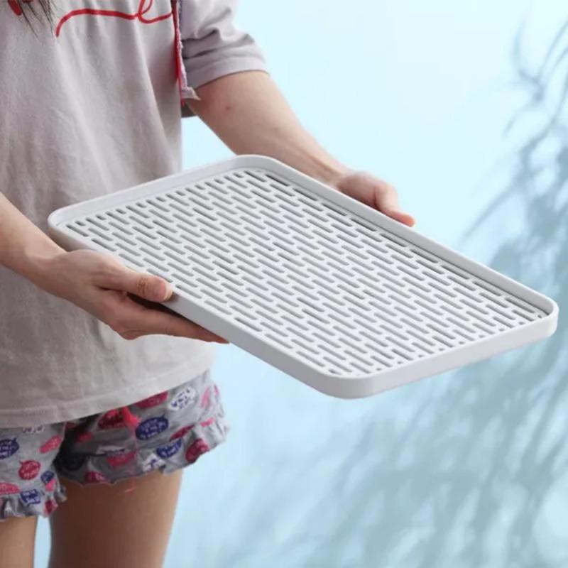 1Pc Drainage tray, kitchen water cup, tableware, anti slip water control box, plastic storage box