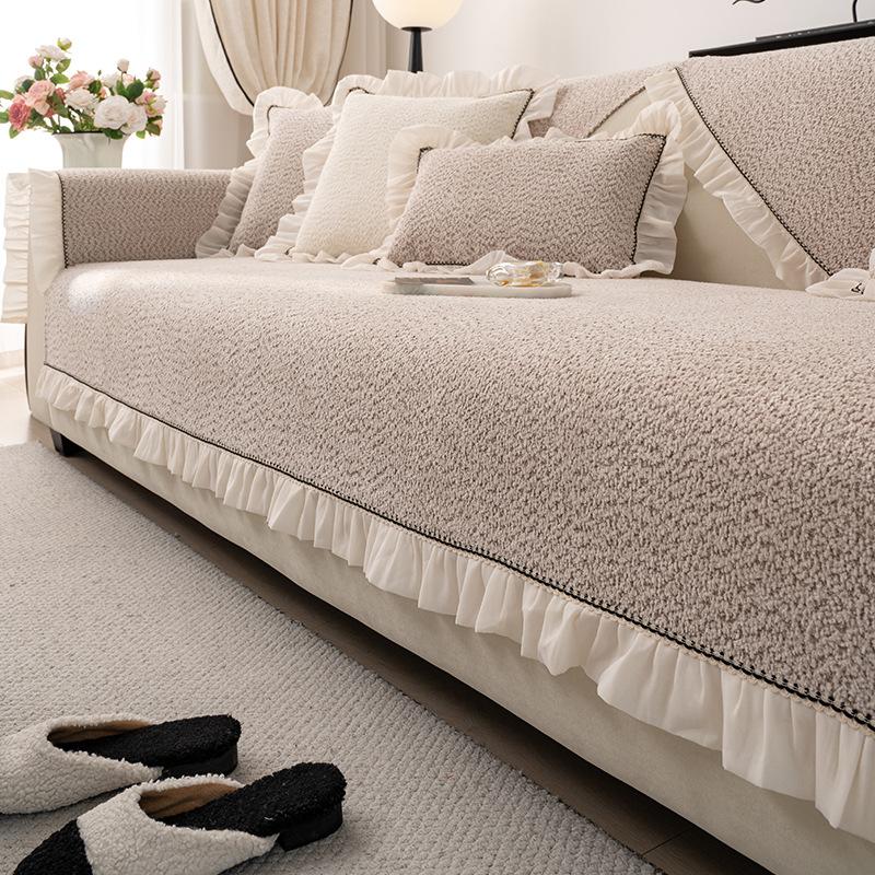 French Cream Wind Sofa Cushion  New Four-Season Universal Leather Sofa Non-Slip Seat Cushion Sofa Cover Cloth Cover