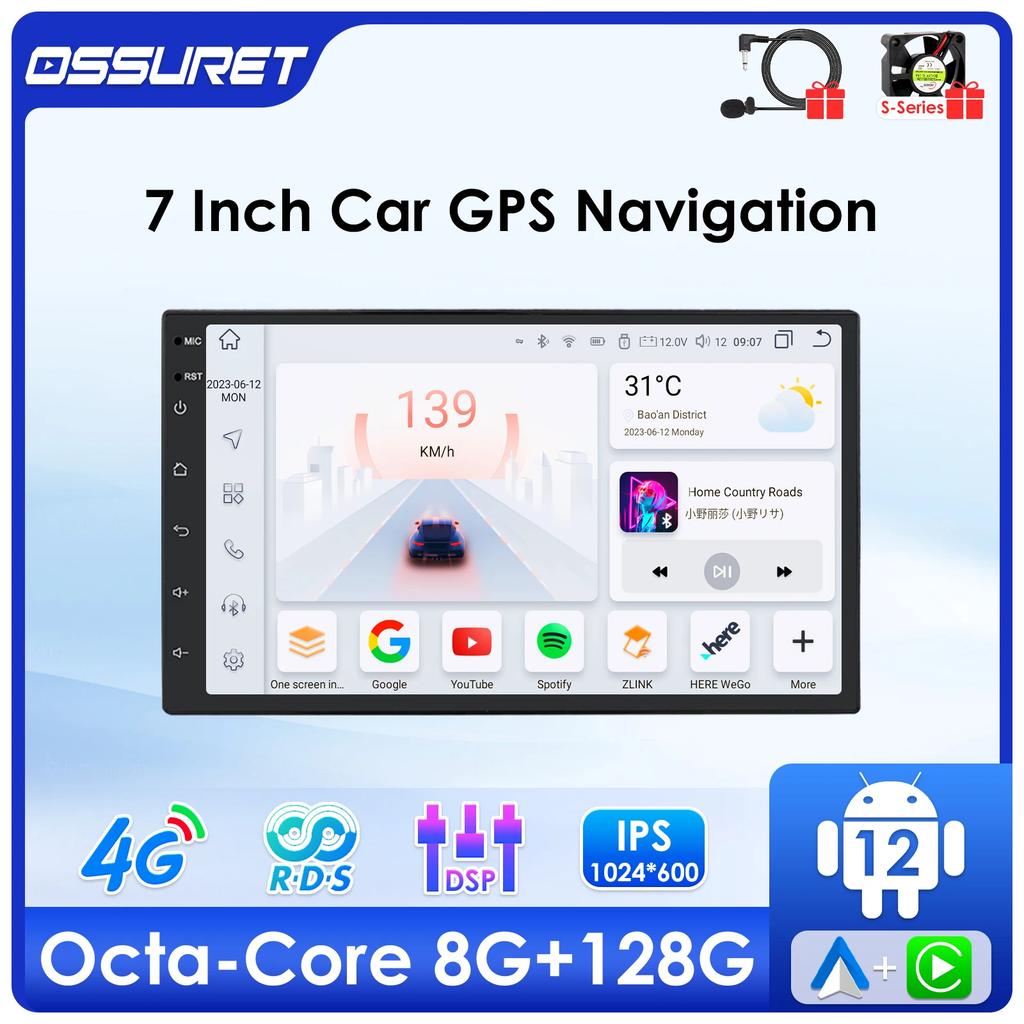 OSSURET 2 Din Car AutoRadio GPS Android Multimedia Player Universal 7" Audio Navigation For Volkswagen Nissan Hyundai Kia Toyota Intelligent RDS SWC