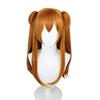 EVA Asuka Cos Wig Orange Double Ponytail Long Straight Hair Natural Breathable Wig