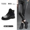 Leather low-tube Martin boots women's velvet warm retro short boots autumn and winter non-slip British platform boots