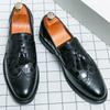 Luxury Men's Tassels Patchwork Patent Leather Shoes Designer Gentleman Loafers Moccasins Wedding Dress Footwear Zapatos Hombre