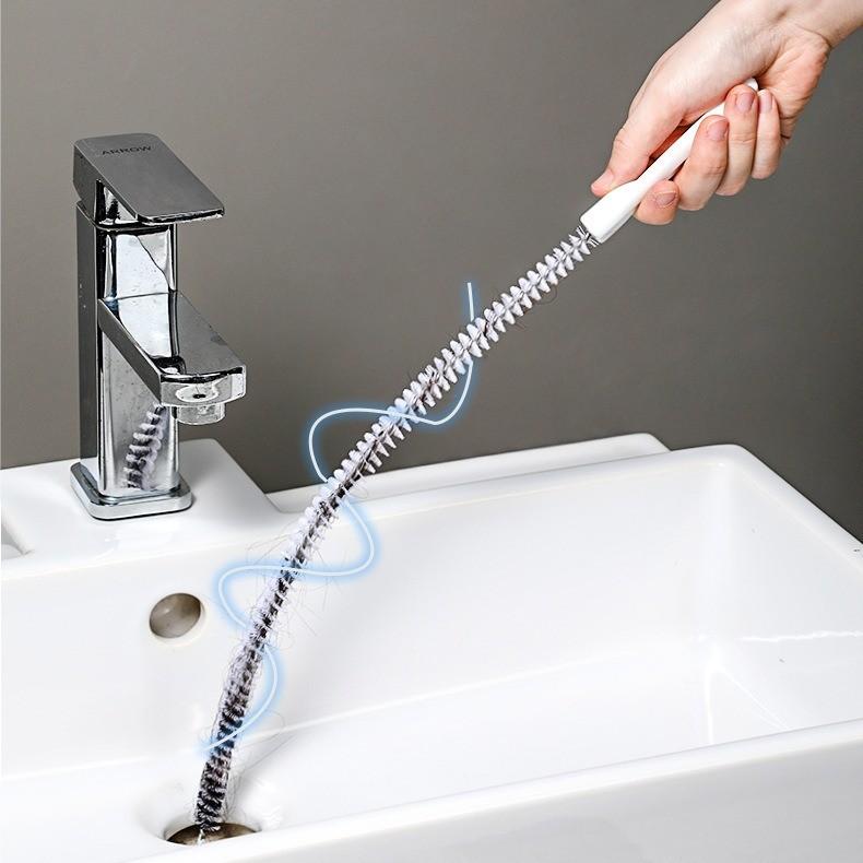 Cleaner Sink Drain Brush With Spiral Bristles For Effective Clog Removal