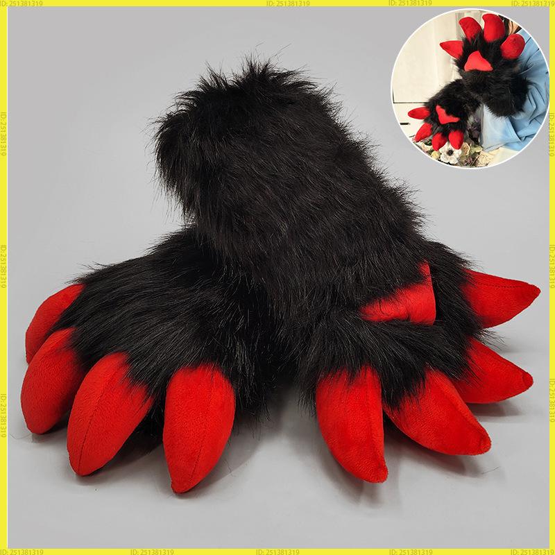 Ručně vyráběné Roztomilé Fursuit Dračí Drápové Rukavice Kreslené Zvířecí Tlapky Rekvizity Pro Anime Výstavu Cosplay Měkký Plyšový Materiál Krásné Kožešinové