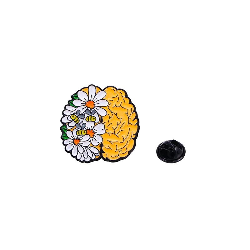 4 Stile Lustige Blumen- und Körperdesign-Emaille-Broschen Lunge Herz Gehirn Geformte Revers-Anstecker Schmuck für Selbstliebe