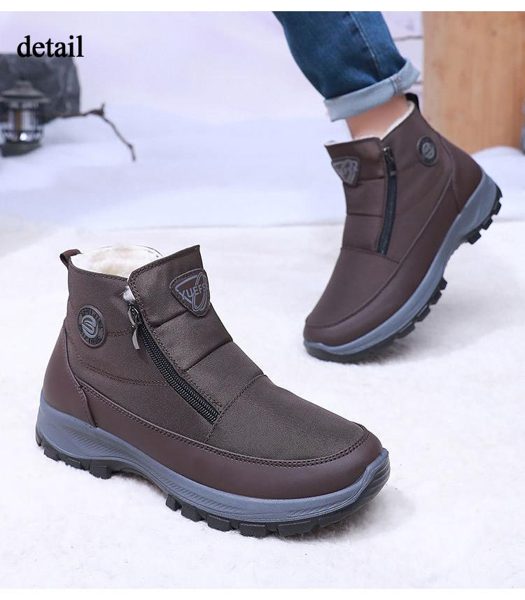 Herren Winter Warme Schneestiefel mit Reißverschluss Rutschfeste Stiefeletten mit Kunstfellfutter Bequeme Arbeitssneaker Lässige Walking Kurzstiefel Schuhe für Herren