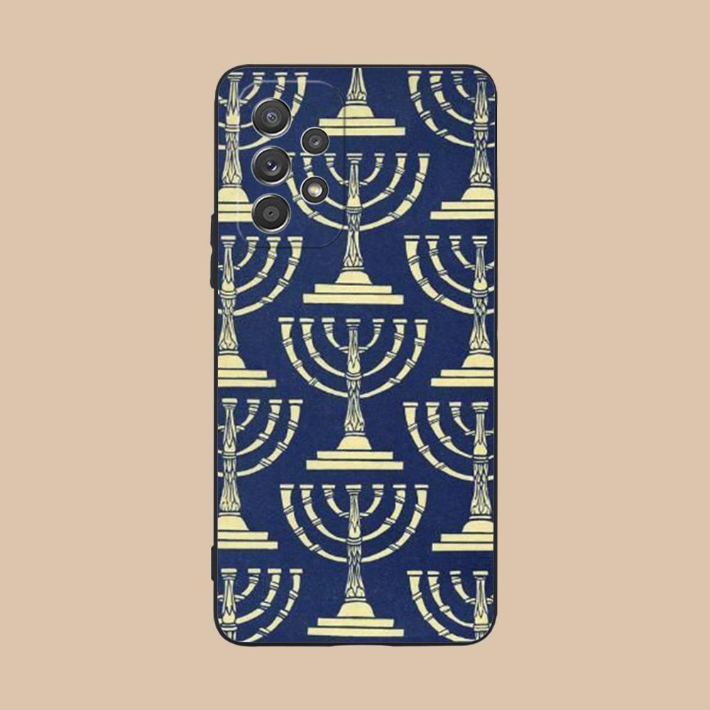 Jewish Hanukkah Mobile Phone Case for Samsung Galaxy M55 54 42 35 34 33 32 23 22 15 14 13 12 F55 5G Colorful Cover Pretty Luxury