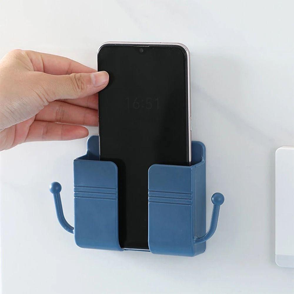 1Pcs Wall Holders Wall Mounted Storage Box Mobile Phone Plug Phone Charging Holder Rack