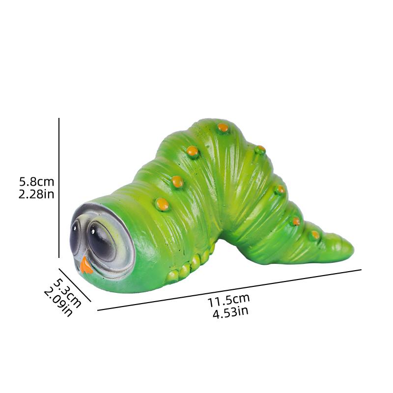 Mini Caterpillar Sculpture Creative Resin Sculpture for Home, Garden, and Courtyard Decoration