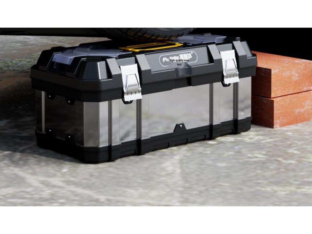 Three-Layer Folding Industrial Grade Stainless Steel Multifunctional Toolbox for Home & Vehicle