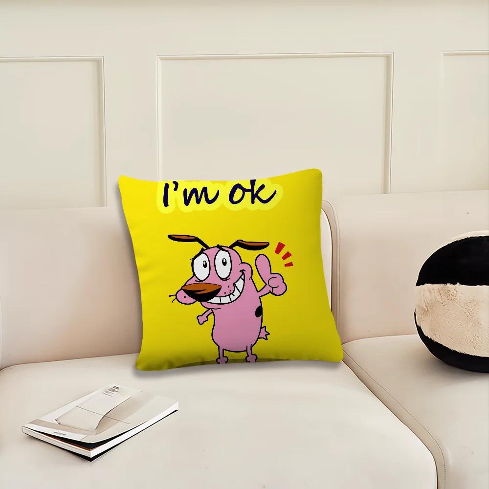 Cartoon C-C-ourage The C-Cowardly Dog Decoration Room Home Sofa Living Office Car Nordic Simplicity Pillow Cover