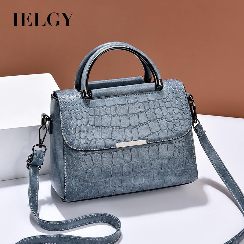 IELGY Unique Stone Pattern One-Shoulder Fashion Retro Large-Capacity Handbag