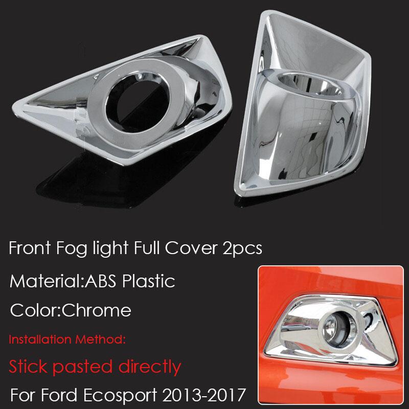 For Ford Ecosport 2013 - 2017 Car Accessories Front Rear Fog Lamp Brake Light Trim Decorative Cover Sticker ABS Plastic Chrome