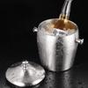 Portable Stainless Steel Ice Bucket with Tongs