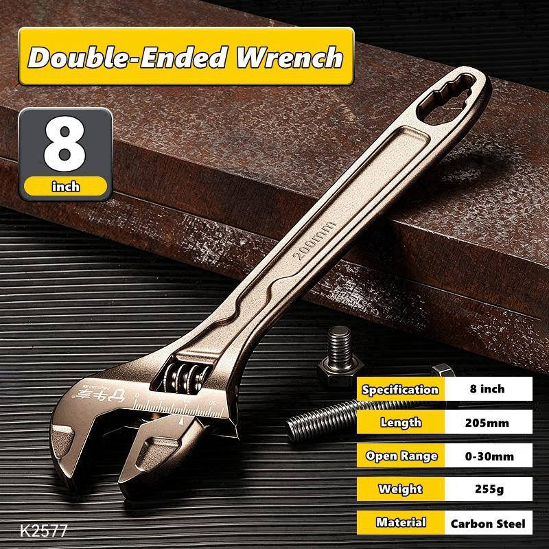 Xiaomi Adjustable Wrench Large Openin Long Handle Universal Spanner  Multi-functional Wrench Carbon Steel Workshop Hand Car Repair Tool