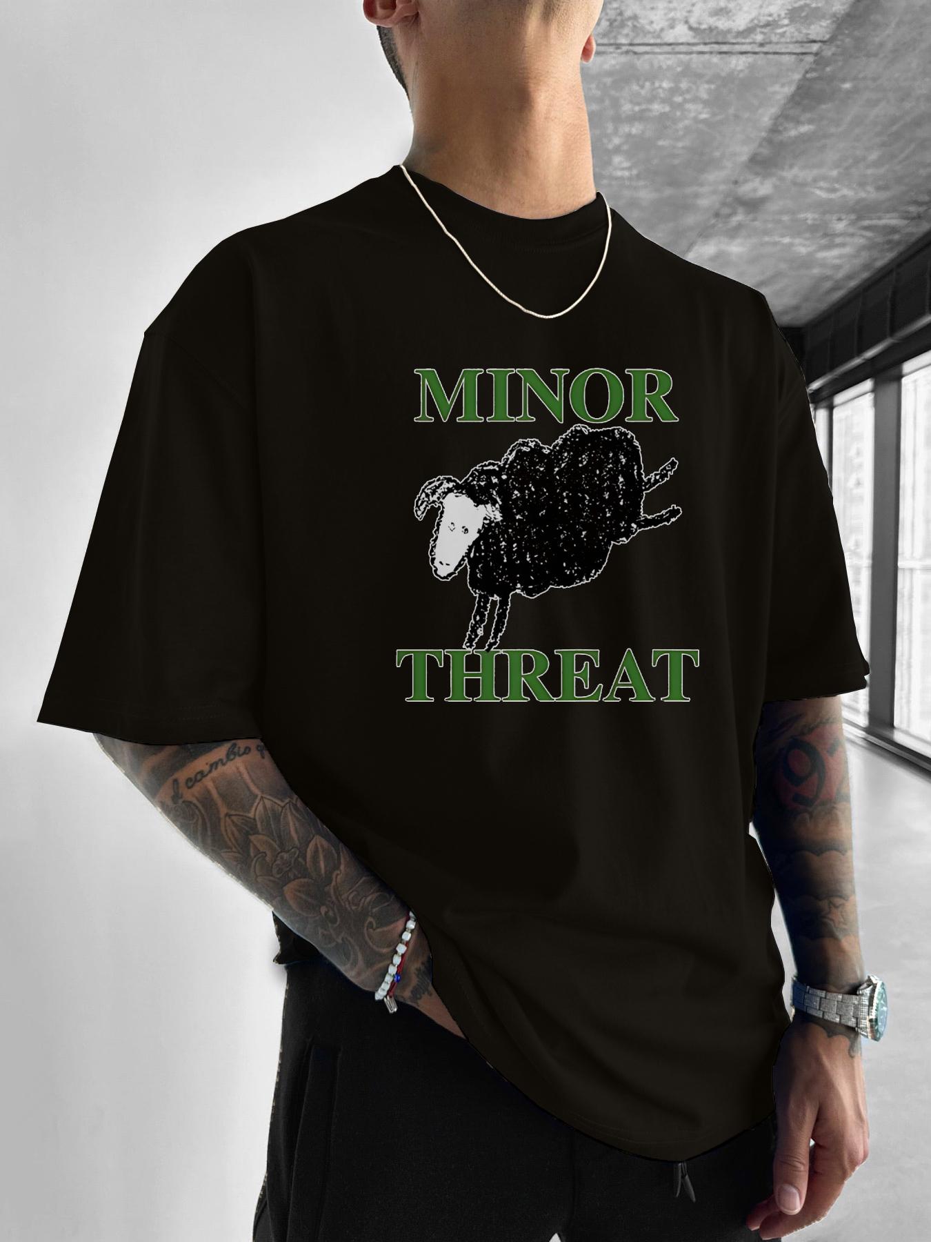 

Футболка з принтом «Вівці» Minor Threat Стиль панк-рок Круглий виріз Повсякденна З коротким рукавом Чоловіча футболка Літо - Чоловіча ... M різнокольоровий