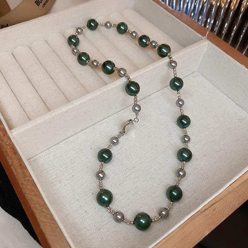 French pearl necklace simple commuter versatile collarbone chain design sense creative necklace women
