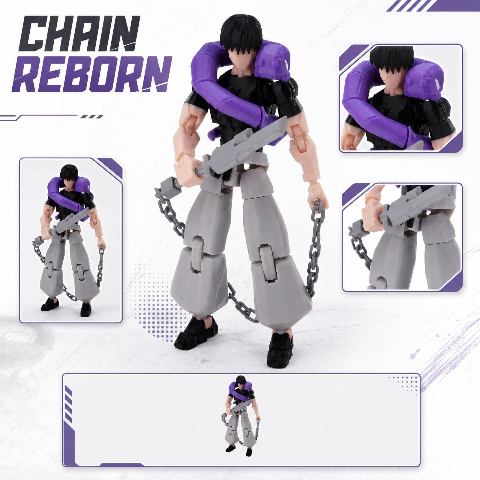 3D Printed Action Figure Collectible Model with Articulated Joints and Accessories for Display and Customization One Size