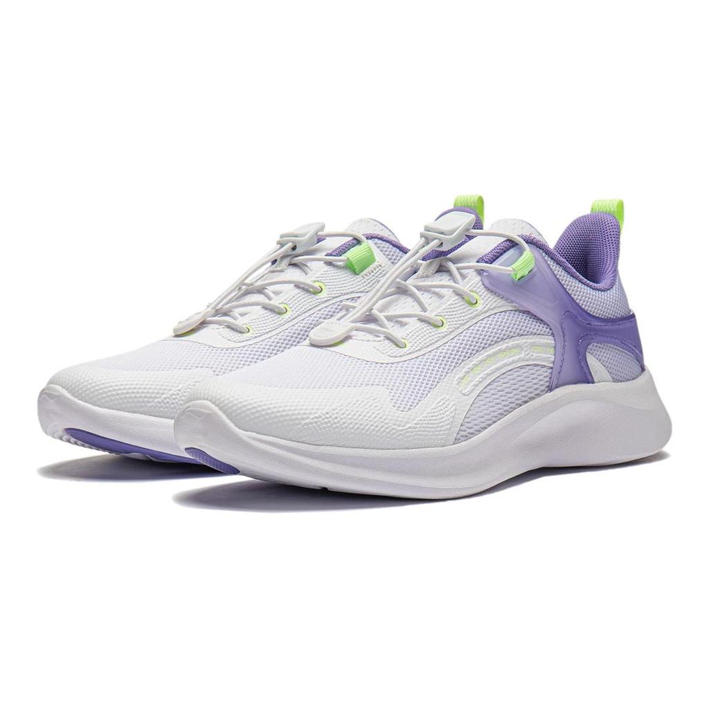 Li Ning Kids Comfortable Non-Slip Low-Top Casual Shoes Kids Sneakers White Purple YKCU038-6
