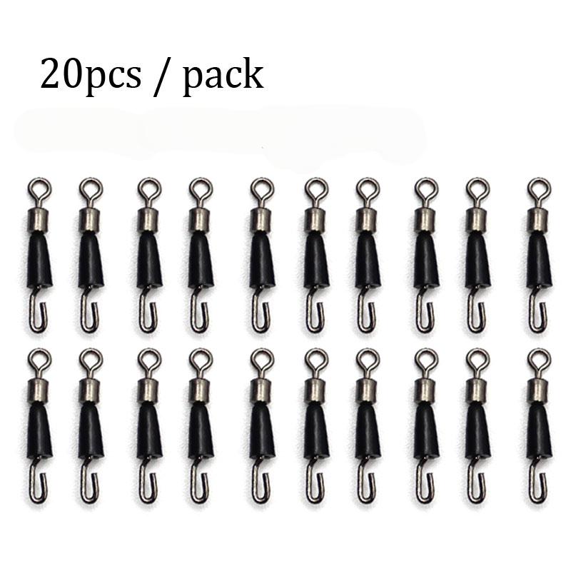 20Pcs Quick-Change Feeder Swivels For Carp Fishing - Fishing Tackle Connector With Swivel Snaps Fishing Accessories For Method