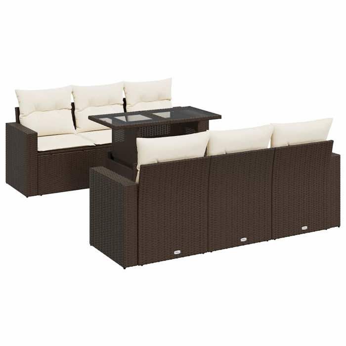 VidaXL Garden Furniture Set with Cushions 7 Pcs Brown Wicker 3326264
