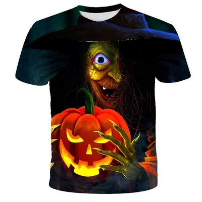 Halloween 3D Digital Printing Tee Shirts Men's Women's Loose Casual Short Sleeve T-shirt